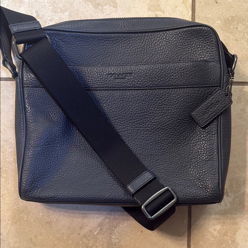 Coach Men’s Crossbody Charles Messenger Bag with Adjustable Strap Midnight Blue
